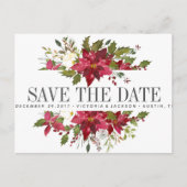 クリスマス・ウィンターウェディングの「Save the Date」お知らせ 案内ポストカード (正面)