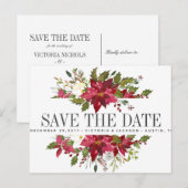 クリスマス・ウィンターウェディング  |  サンタシーズンの結婚式の招待状を保存して 案内ポストカード (正面/裏面)