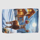 クリスマス/ウィンターディアーロッジ ゴルフタオル (横)
