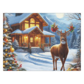 クリスマス/ウィンターディアーロッジ テーブルクロス (正面(横))