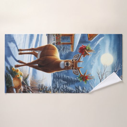 クリスマス/ウィンターディアーロッジ バスタオル (バスタオル)