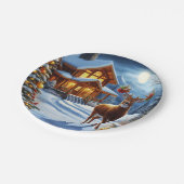 クリスマス/ウィンターディアーロッジ ペーパープレート (アングル)