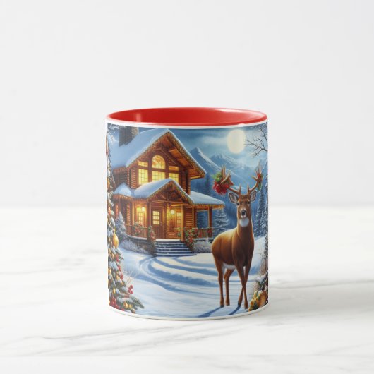 クリスマス/ウィンターディアーロッジ マグカップ (中央)