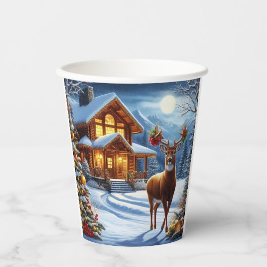 クリスマス/ウィンターディアーロッジ 紙コップ (正面)