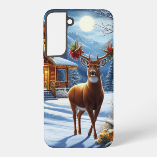 クリスマス/ウィンターディアーロッジ SAMSUNG GALAXYケース (裏面)