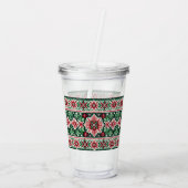 クリスマス/ウィンターフェア赤と緑 アクリルタンブラー (裏面)