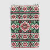 クリスマス/ウィンターフェア赤と緑 ゴルフタオル (正面)