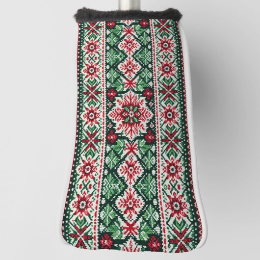 クリスマス/ウィンターフェア赤と緑 ゴルフヘッドカバー (回転90)