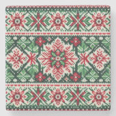 クリスマス/ウィンターフェア赤と緑 ストーンコースター (正面)