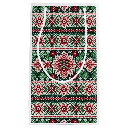 クリスマス/ウィンターフェア赤と緑 スモールペーパーバッグ (正面)