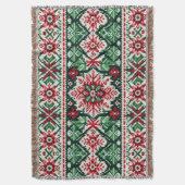 クリスマス/ウィンターフェア赤と緑 スローブランケット (正面縦)