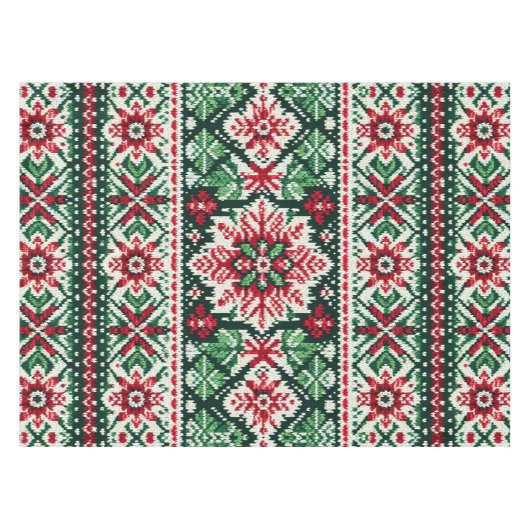 クリスマス/ウィンターフェア赤と緑 テーブルクロス (正面(横))