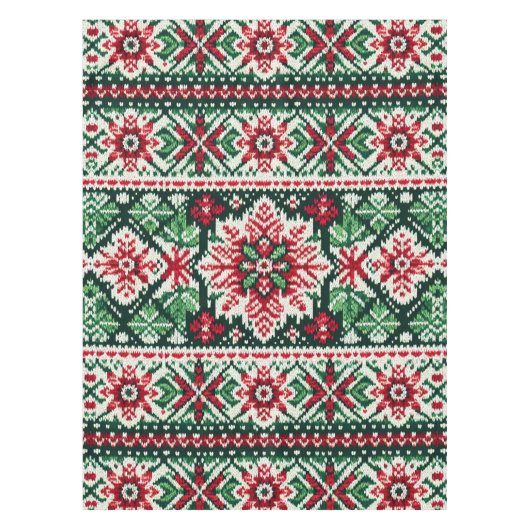 クリスマス/ウィンターフェア赤と緑 テーブルクロス (正面)