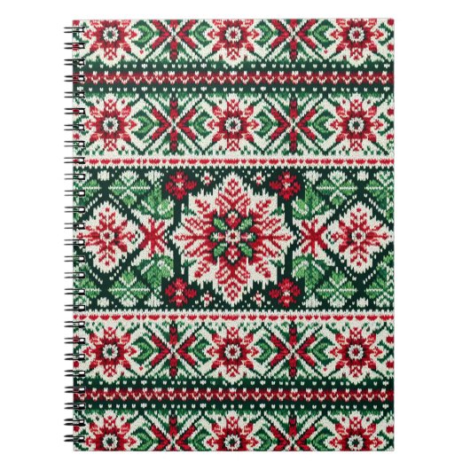 クリスマス/ウィンターフェア赤と緑 ノートブック (正面)