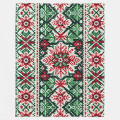 クリスマス/ウィンターフェア赤と緑 フリースブランケット (正面)