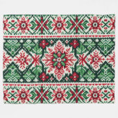 クリスマス/ウィンターフェア赤と緑 フリースブランケット (正面(横))