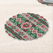 クリスマス/ウィンターフェア赤と緑 ペーパーコースター (アングル)