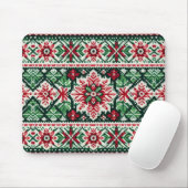 クリスマス/ウィンターフェア赤と緑 マウスパッド (マウス)