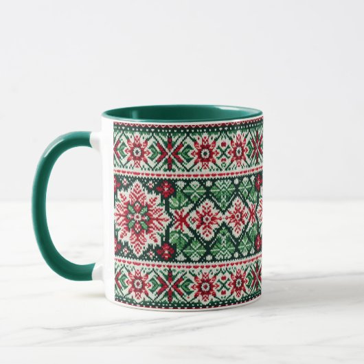 クリスマス/ウィンターフェア赤と緑 マグカップ (左)