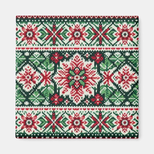 クリスマス/ウィンターフェア赤と緑 マグネット (正面)