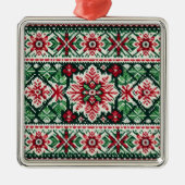 クリスマス/ウィンターフェア赤と緑 メタルオーナメント (正面)