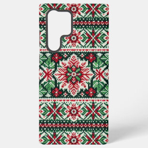 クリスマス/ウィンターフェア赤と緑 SAMSUNG GALAXY S22 ULTRAケース
