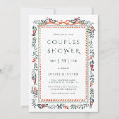 クリスマス ウィンターベリー フレーム カップルシャワー 招待状 (正面)
