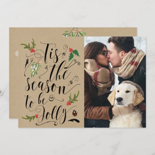 クリスマス・ウィンター日付カードの招待状を保存 セーブザデート (正面/裏面)