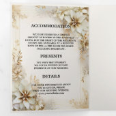 クリスマス ウィンター アイボリー ベージュ ミニマル オーダーメイド 三つ折り招待状 (内部最初)