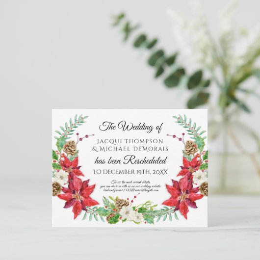 クリスマス・ウィンター・ウェディングが延期 ポストカード (スタンド正面)