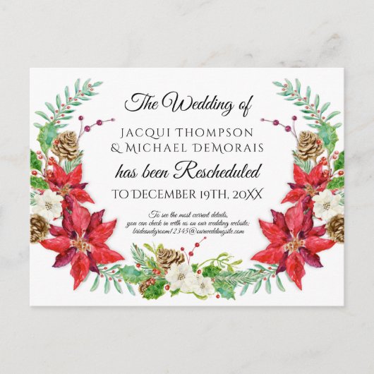 クリスマス・ウィンター・ウェディングが延期 ポストカード (正面)