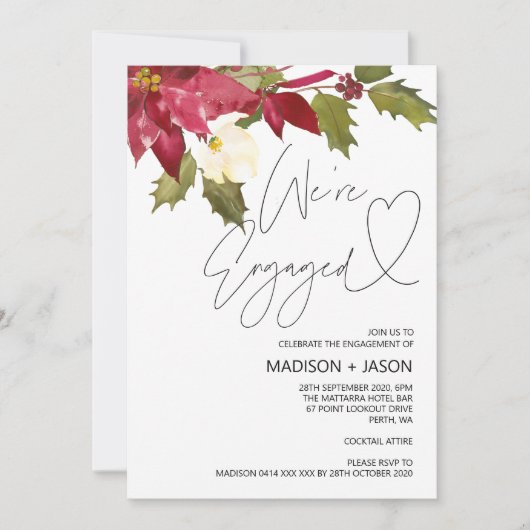 クリスマス·ウィンター·ウェ婚約した·婚約 招待状 (正面)