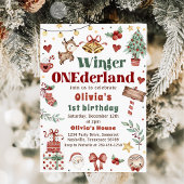 クリスマス・ウィンター・オネダーランド1歳の誕生日 招待状