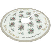 クリスマス ウィンター グリーン ボタニカル オーダーメイド ブラッシュドポリエステルツリースカート (アングル)