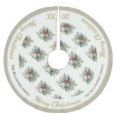 クリスマス ウィンター グリーン ボタニカル オーダーメイド ブラッシュドポリエステルツリースカート (正面)