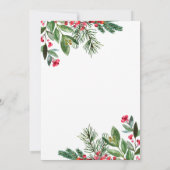 クリスマス ウィンター グリーン 赤ちゃん歓迎会 招待状 (裏面)