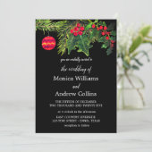 クリスマス ウィンター ジンジャーレッド 水彩 結婚式 招待状 (スタンド正面)