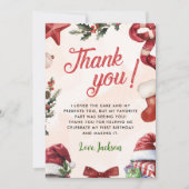 クリスマス・ウィンター・バースデー・パーティー サンキューカード (正面)