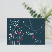 クリスマス ウィンター バード ウェディング セーブ ザ デート 招待状 (スタンド正面)