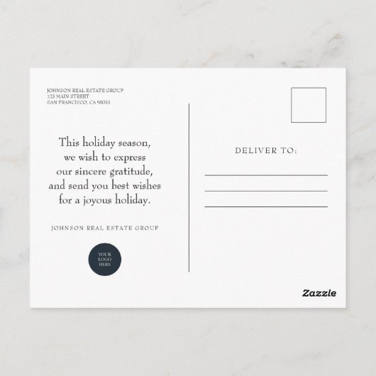 クリスマス・ウィンター・ビレッジ  | シーズンズ・グリーティングス ポストカード (裏面)