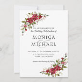 クリスマス・ウィンター・フラワーデザインコーナー ウェディング 招待状 (正面)