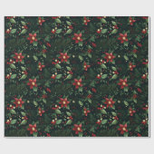 クリスマス ウィンター フローラル ギフト ラッピング ラッピングペーパー (フラット)