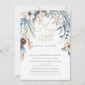 クリスマス ウィンター フローラル メリー リトル ブライダル シャワー 招待状 (正面)