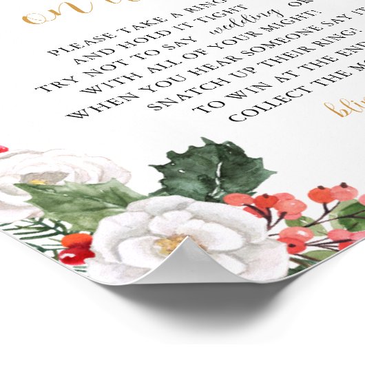 クリスマス・ウィンター ブライダルシャワーの文字は言わないで ポスター (角)