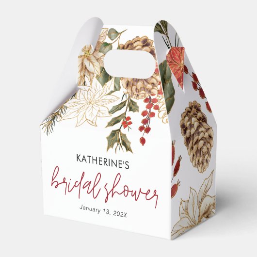 クリスマス ウィンター ブライダル シャワー フェイバーボックス (正面サイド)