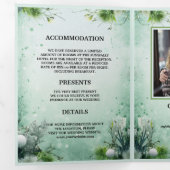 クリスマス ウィンター ライムグリーン ミニマル カスタマイズ 三つ折り招待状 (内部最初)