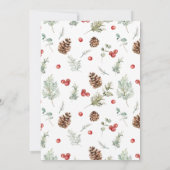 クリスマス ウィンター レッド ウォーターカラー ブライダルシャワー 招待状 (裏面)