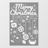 クリスマス ウィンドウ クリング - 白いオーナメント ウィンドウサイン (シート)