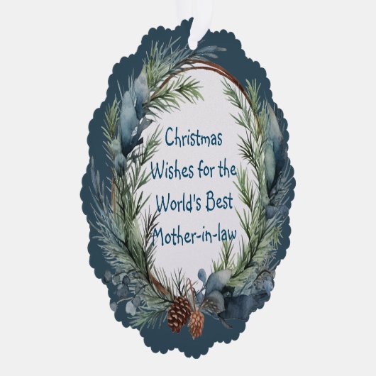 クリスマス・ウィーズ緑のリース姑 オーナメントカード (右)