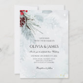 クリスマス ウェディングパーティー - 冬の結婚式  招待状 (正面)